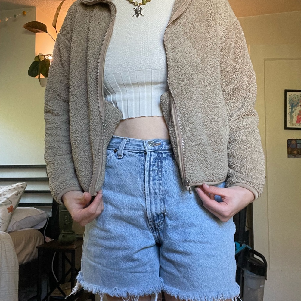 Uniqlo Beige Teddy Jacket